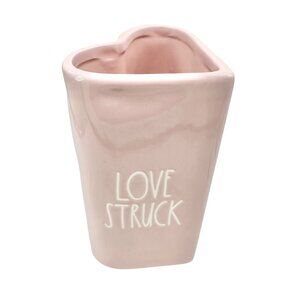 Rae Dunn Artisan Collection Love Struck Heart-Shaped Ceramic Vase Pink 7" Tall